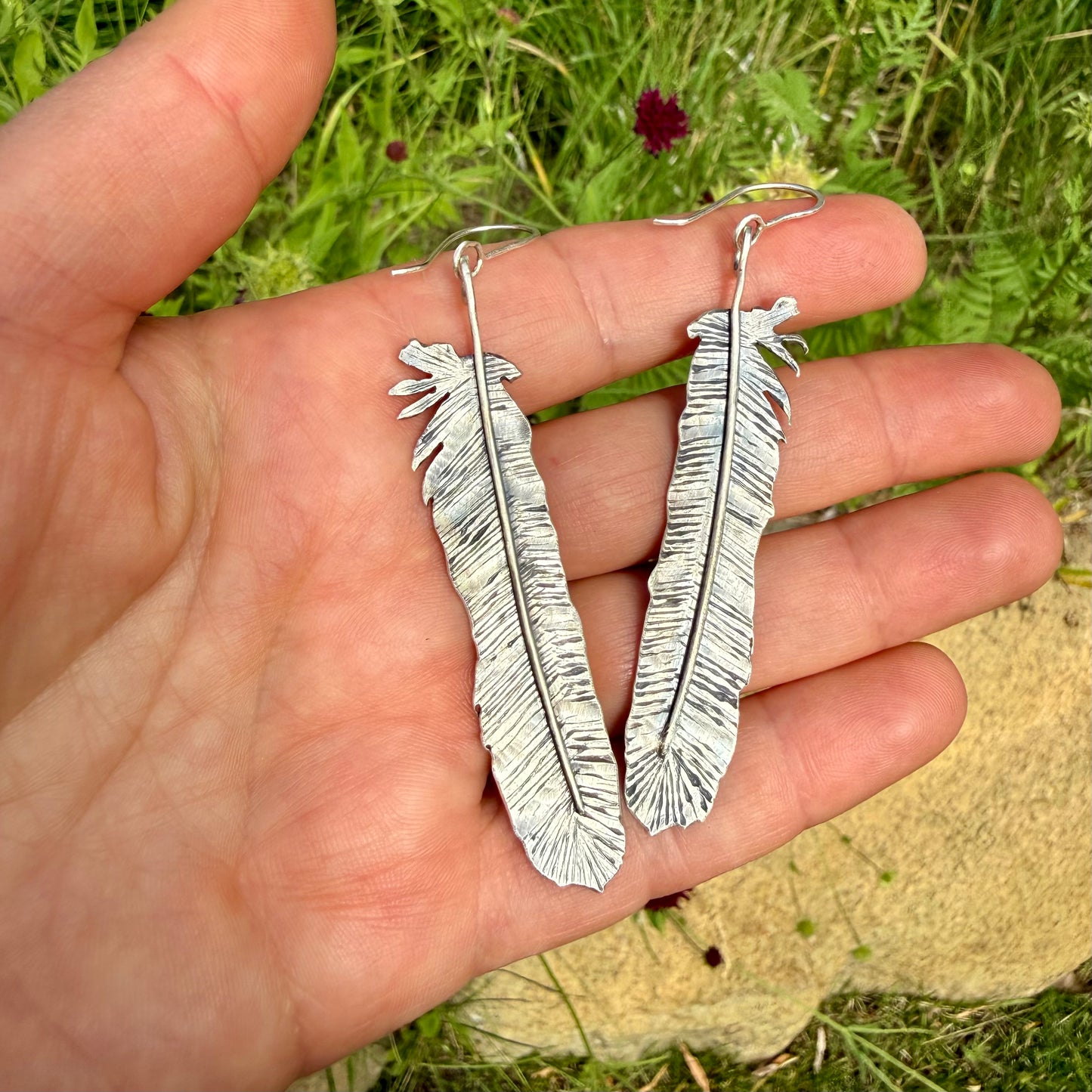 Red Tailed Hawk Feather earrings