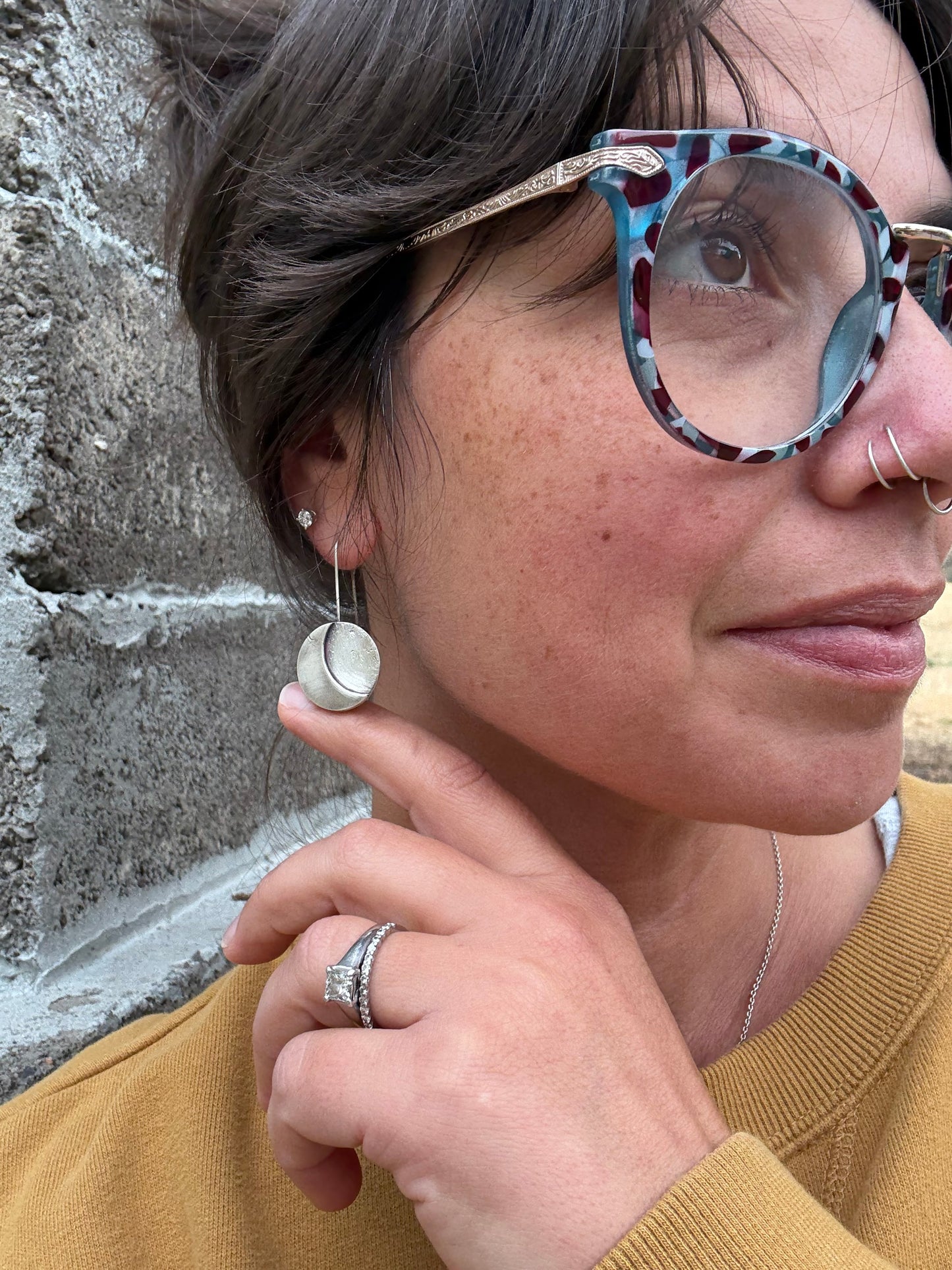 Crescent Moon Drop Earrings