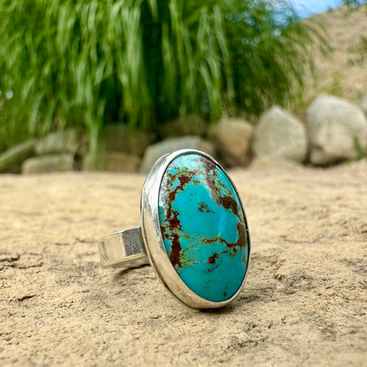 #8 Turquoise statement ring size 6